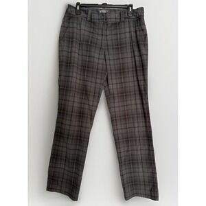 Nike Golf Women's Dri-FIT Plaid Pants Size 10 Grey Black Modern Rise